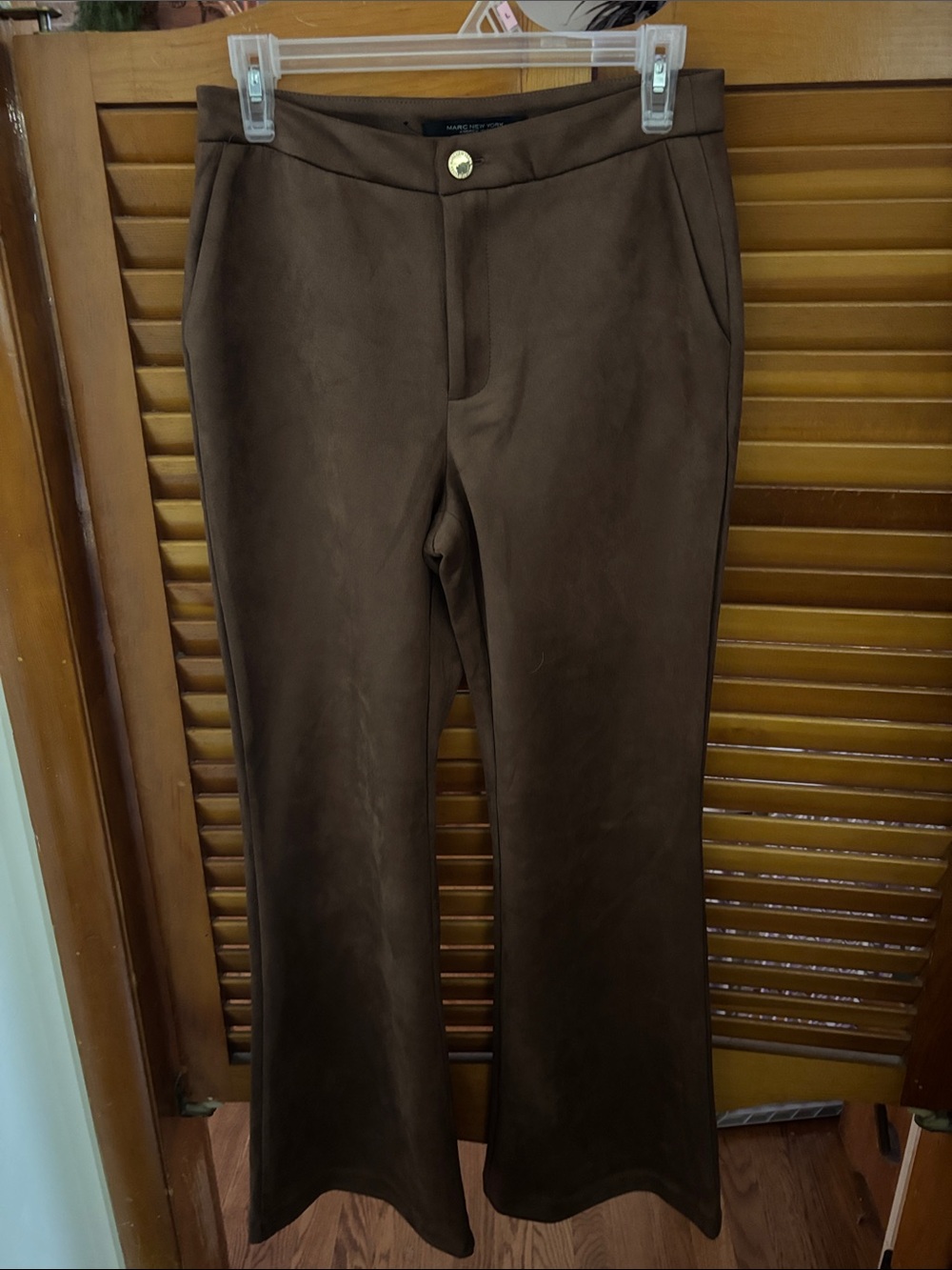 Marc New York Brown Boot-Cut Pants with Button Waist